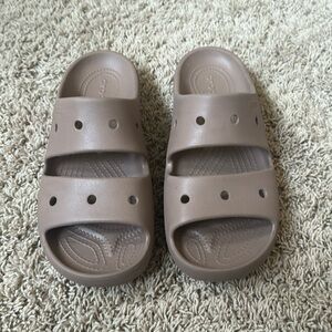 Brown Crocs classic sandals, Women’s size 10; Men's Size 8